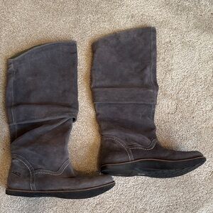 Earth Gray Suede knee-high Women's Boots